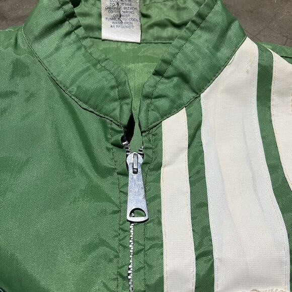 Vintage 70s Greensboro Green Boxy Striped Light Jacket - Picture 4 of 6